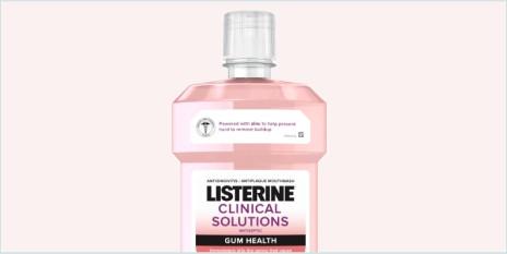 Frasco de enjuague bucal Listerine Clinical Solutions Gum Health