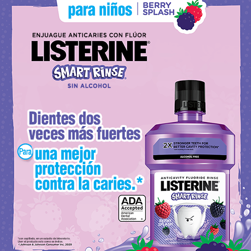 Gráfico de la promoción del enjuague bucal Listerine Smart Rinse sabor Berry Splash