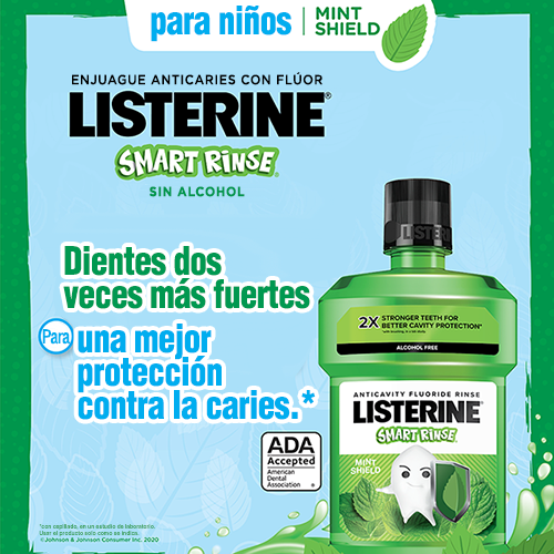 Gráfico de la promoción del enjuague bucal Listerine Smart Rinse sabor Mint Shield