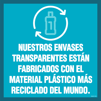 Los envases transparentes de Listerine están fabricados con el material plástico más reciclado del mundo 