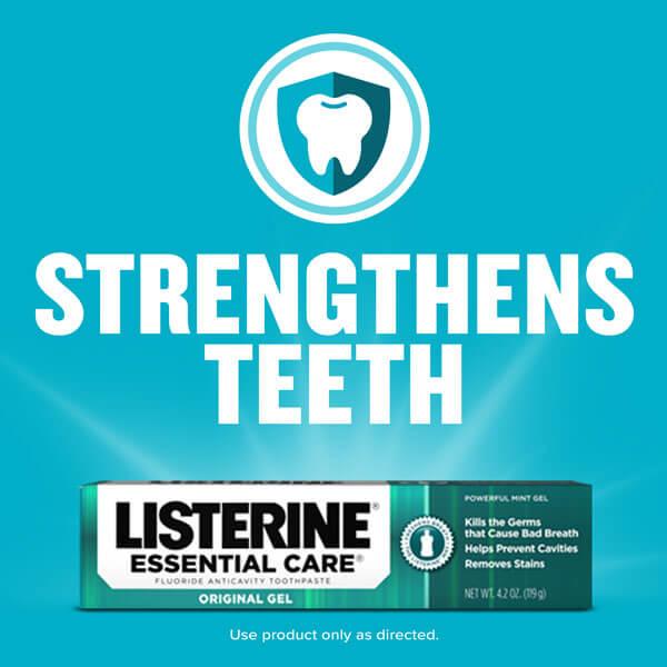 Listerine Essential Care Gel Toothpaste fortalece los dientes