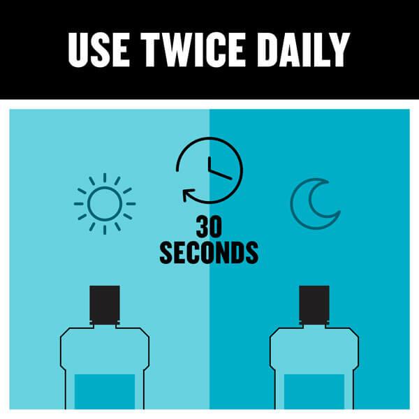 Usa Listerine dos veces al día durante 60 segundos