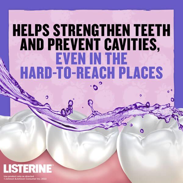 Listerine ayuda a fortalecer los dientes y evitar las caries, incluso en lugares de difícil acceso