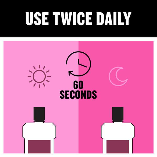 Usa Listerine dos veces al día durante 60 segundos