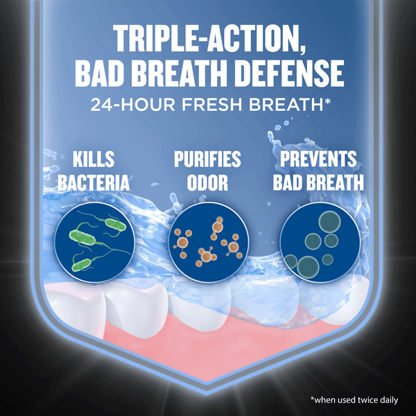 Listerine Clinical Solutions Breath Defense enjuague bucal triple acción para defensa contra el mal aliento